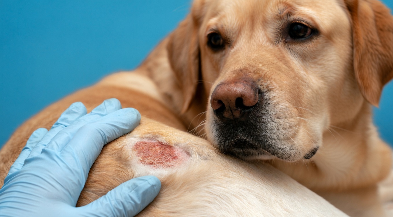 Dog with skin allergy